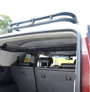 Toyota FJ Cruiser 2007–2021 Black Aluminum Alloy Roof Trunk Storage Rack, Durable & Multifunctional Organizer رف تخزين سقف وخلفية لتويوتا FJ كروزر 2007–2021 ,من سبائك الألومنيوم السوداء، متين متعدد الاستخدامات