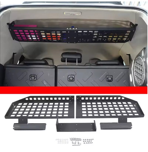 Toyota FJ Cruiser 2007–2021 Black Aluminum Alloy Roof Trunk Storage Rack, Durable & Multifunctional Organizer رف تخزين سقف وخلفية لتويوتا FJ كروزر 2007–2021 ,من سبائك الألومنيوم السوداء، متين متعدد الاستخدامات