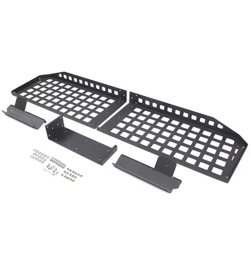 Toyota FJ Cruiser 2007–2021 Black Aluminum Alloy Roof Trunk Storage Rack, Durable & Multifunctional Organizer رف تخزين سقف وخلفية لتويوتا FJ كروزر 2007–2021 ,من سبائك الألومنيوم السوداء، متين متعدد الاستخدامات