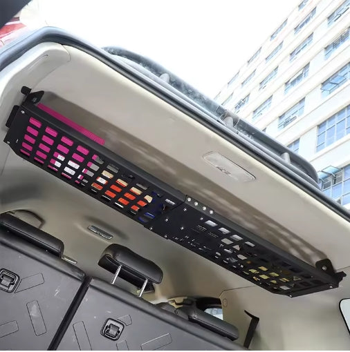 Toyota FJ Cruiser 2007–2021 Black Aluminum Alloy Roof Trunk Storage Rack, Durable & Multifunctional Organizer رف تخزين سقف وخلفية لتويوتا FJ كروزر 2007–2021 ,من سبائك الألومنيوم السوداء، متين متعدد الاستخدامات