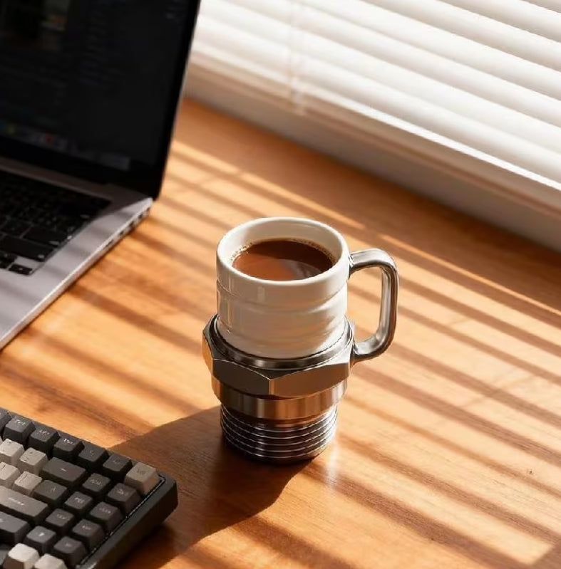 Spark Plug-Shaped Coffee Mug – Car-Themed Heat-Resistant Cup for Mechanics, Men, and Car Enthusiasts كوب قهوة بشكل بوجي – كوب مقاوم للحرارة بتصميم سيارات لهواة الميكانيكا وعشاق السيارات