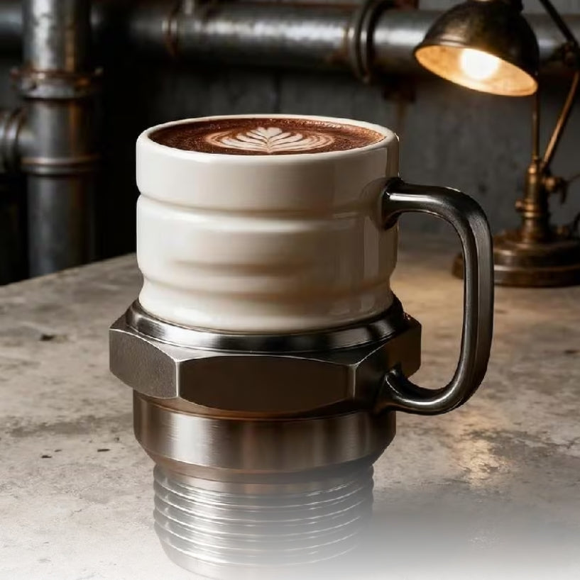 Spark Plug-Shaped Coffee Mug – Car-Themed Heat-Resistant Cup for Mechanics, Men, and Car Enthusiasts كوب قهوة بشكل بوجي – كوب مقاوم للحرارة بتصميم سيارات لهواة الميكانيكا وعشاق السيارات