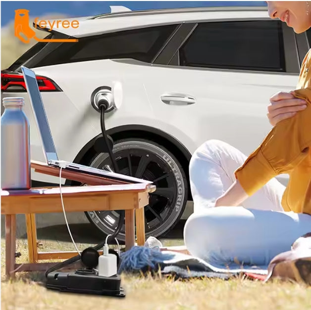 Feyree V2L Type 2 EV Charger Cable 16A with EU Socket, Outdoor Electric Car Power Station (Upgraded Version) كابل شاحن سيارات كهربائية Feyree V2L نوع 2 بقدرة 16A مع مقبس أوروبي, محطة طاقة خارجية (الإصدار المطوّر)