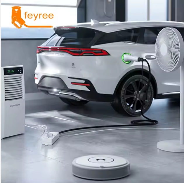 Feyree V2L Type 2 EV Charger Cable 16A with EU Socket, Outdoor Electric Car Power Station (Upgraded Version) كابل شاحن سيارات كهربائية Feyree V2L نوع 2 بقدرة 16A مع مقبس أوروبي, محطة طاقة خارجية (الإصدار المطوّر)