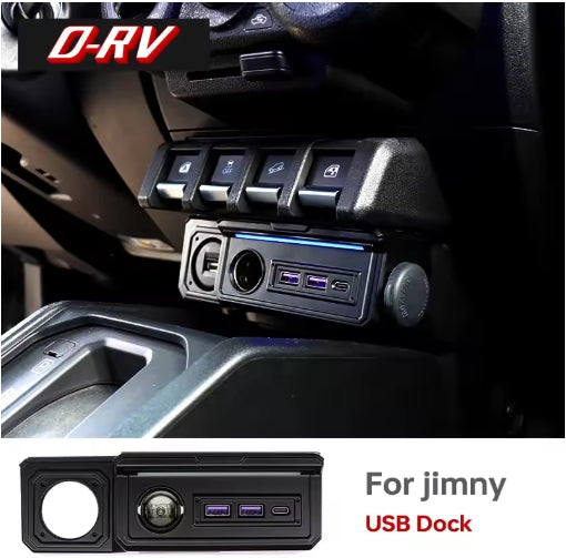 Suzuki Jimny JB64 / Sierra JB74W 2019-2024 Central Control USB Type-C Charging Port with Lamp, Car Interior Upgrade منفذ شحن USB Type-C مع إضاءة للوحة التحكم المركزية, لسوزوكي جيمي JB64 / سييرا JB74W موديل 2019-2024 | ترقية داخلية للسيارة
