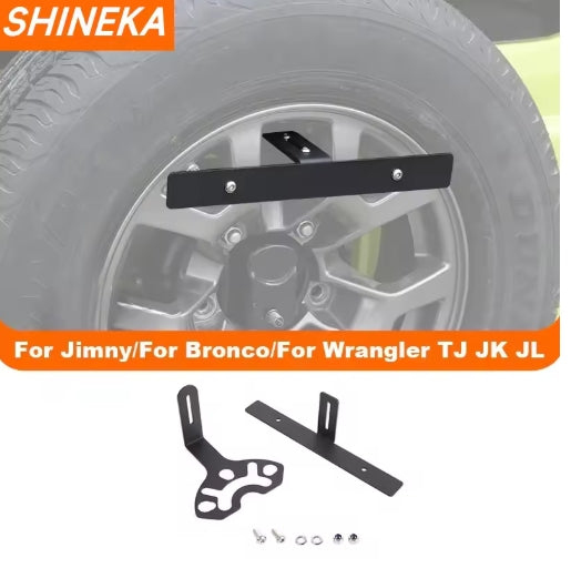 SHINEKA Rear Tire Mounting Plate Kit for Jeep Wrangler TJ/JK/JL & Suzuki Jimny, Car Spare Tire Accessories عدة تركيب العجلة الخلفية من SHINEKA لجيب رانجلر TJ/JK/JL وسوزوكي جيمي, إكسسوارات العجلة الاحتياطية للسيارة