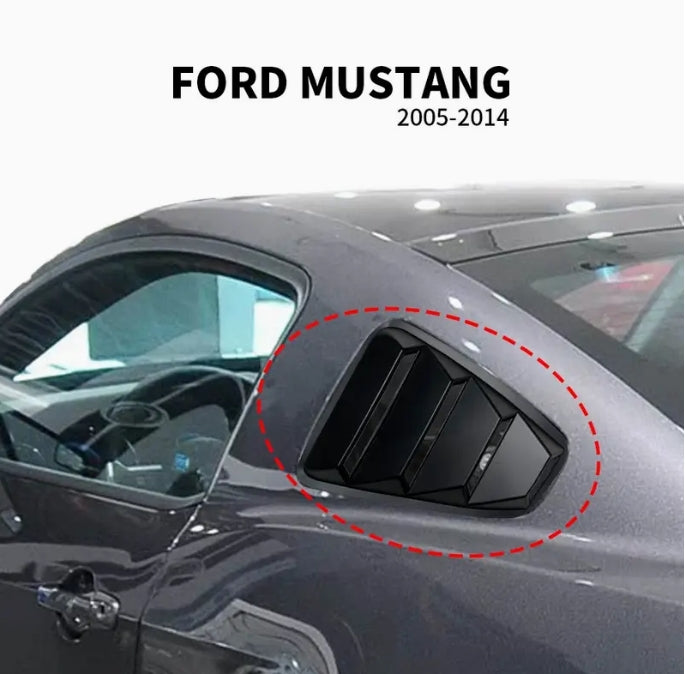 1PC Black Side Window Louver Vent, Car Air Intake Trim Cover for Ford Mustang 2005-2014, Stylish & Cool Modification 1 قطعة غطاء تهوية جانبي للنوافذ, لوحة دخول هواء سوداء لتعديل السيارات لفورد موستانج 2005-2014، تصميم عصري ورياضي