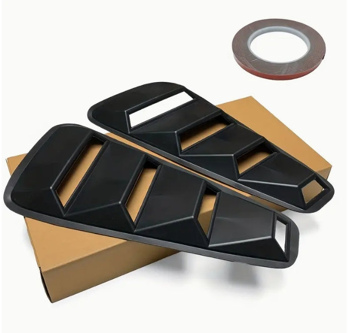 1PC Black Side Window Louver Vent, Car Air Intake Trim Cover for Ford Mustang 2005-2014, Stylish & Cool Modification 1 قطعة غطاء تهوية جانبي للنوافذ, لوحة دخول هواء سوداء لتعديل السيارات لفورد موستانج 2005-2014، تصميم عصري ورياضي