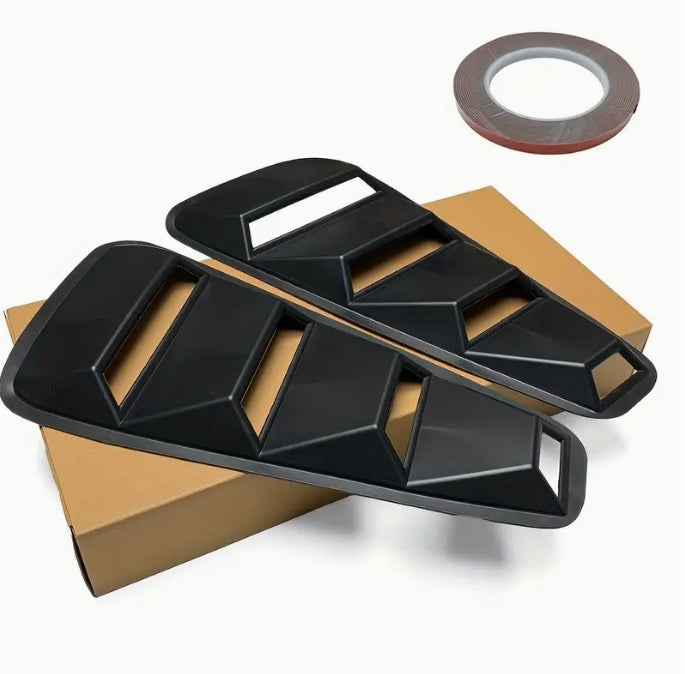 1PC Black Side Window Louver Vent, Car Air Intake Trim Cover for Ford Mustang 2005-2014, Stylish & Cool Modification 1 قطعة غطاء تهوية جانبي للنوافذ, لوحة دخول هواء سوداء لتعديل السيارات لفورد موستانج 2005-2014، تصميم عصري ورياضي