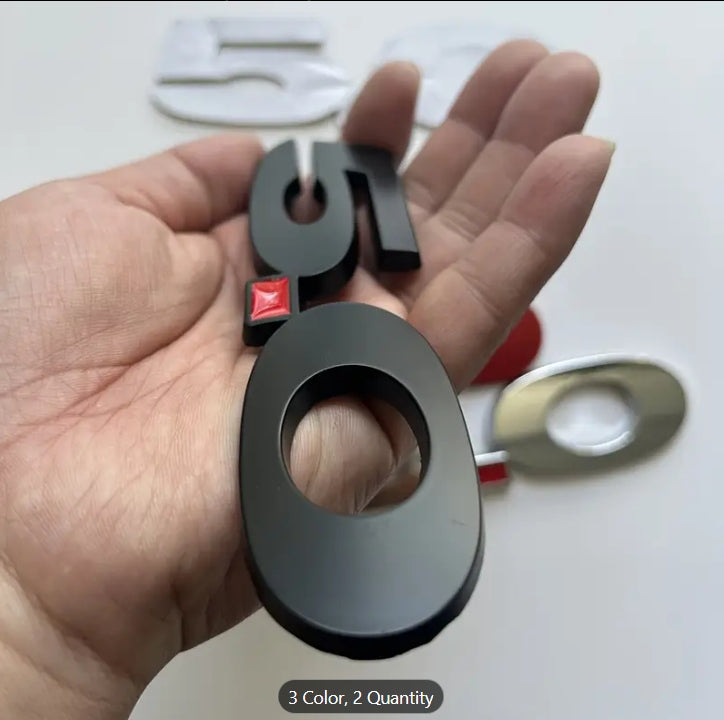 Metal 5.0 Emblem Badge Sticker, Car Trunk, Tail, Side Body Decoration Accessory, Durable & Stylish Design شعار معدني 5.0 للسيارات, ملصق على الصندوق الخلفي وجانب الهيكل للتزيين والإكسسوارات الأنيقة والمتينة