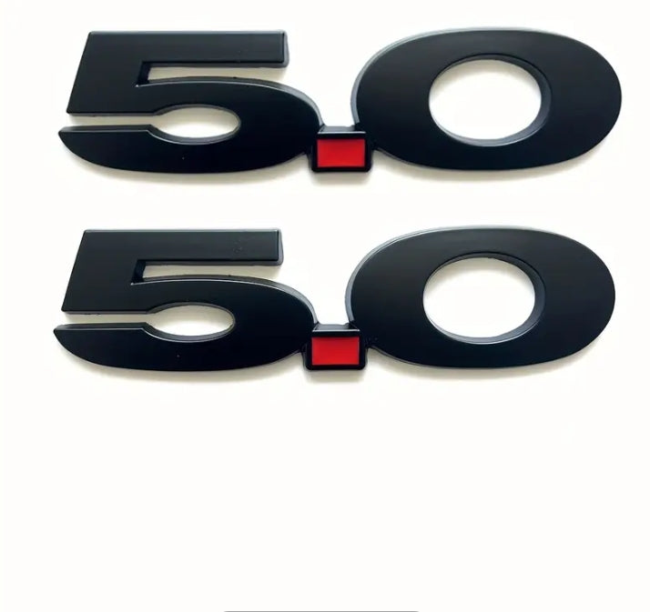 Metal 5.0 Emblem Badge Sticker, Car Trunk, Tail, Side Body Decoration Accessory, Durable & Stylish Design شعار معدني 5.0 للسيارات, ملصق على الصندوق الخلفي وجانب الهيكل للتزيين والإكسسوارات الأنيقة والمتينة