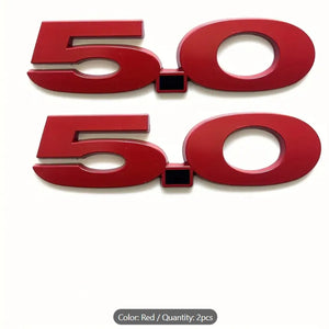 Metal 5.0 Emblem Badge Sticker, Car Trunk, Tail, Side Body Decoration Accessory, Durable & Stylish Design شعار معدني 5.0 للسيارات, ملصق على الصندوق الخلفي وجانب الهيكل للتزيين والإكسسوارات الأنيقة والمتينة