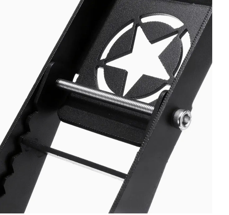 Jeep JK Door Hinge Foot Pedal, Black Iron, 2007-2017, 2/4 Doors, Durable All-Terrain Accessory دعاسة مفصل باب جيب JK, حديد أسود، موديلات 2007-2017، للأبواب 2/4، متينة وسهلة الوصول لجميع التضاريس