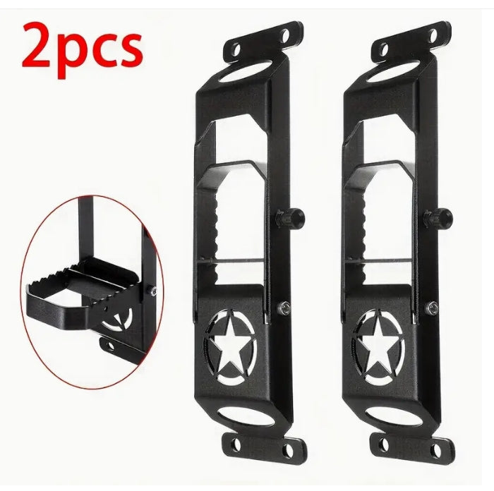 Jeep JK Door Hinge Foot Pedal, Black Iron, 2007-2017, 2/4 Doors, Durable All-Terrain Accessory دعاسة مفصل باب جيب JK, حديد أسود، موديلات 2007-2017، للأبواب 2/4، متينة وسهلة الوصول لجميع التضاريس