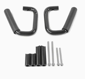 Jeep Wrangler JK 2007-2017 Grab Handles, Durable Aluminum Alloy Front & Rear Roll Bar Grips, Black/Red مقابض ألومنيوم لجيب رانجلر 2007-2017, مقابض أمامية وخلفية قوية لتثبيت على رول بار، باللون الأسود/الأحمر
