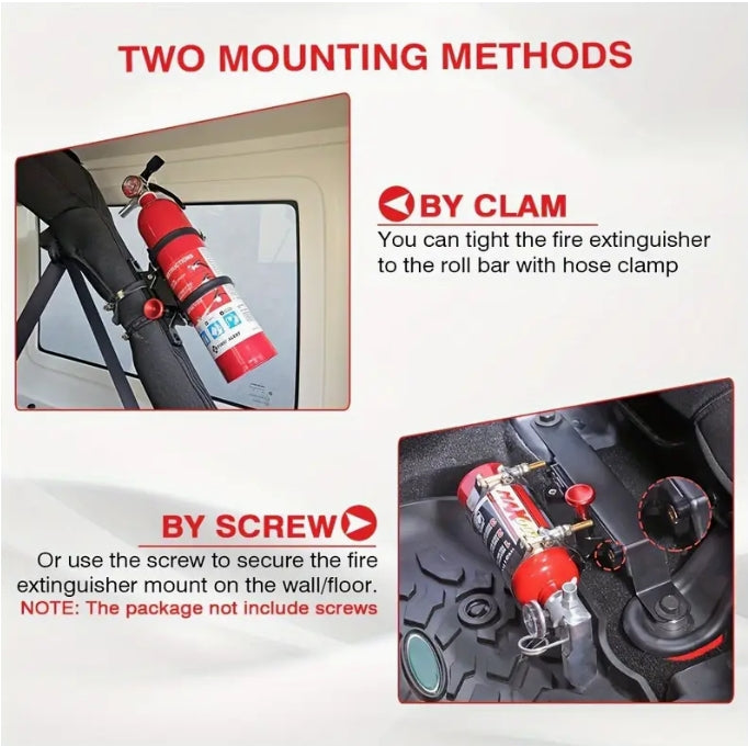 Chelhead Quick-Release Aluminum Fire Extinguisher Mount, Adjustable Roll Bar Holder, Heavy-Duty for Jeep & UTVs حامل مطفأة حريق ألومنيوم سريع الفك من Chelhead , قاعدة رول بار قابلة للتعديل لجيب و UTV