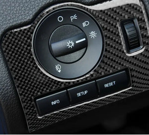 Premium Carbon Fiber Headlight Switch Panel Trim for Ford Mustang 2009-2013, 2pcs Decorative Interior Upgrade  ألياف الكربون للوحة مفاتيح المصابيح لسيارة فورد موستنج ,