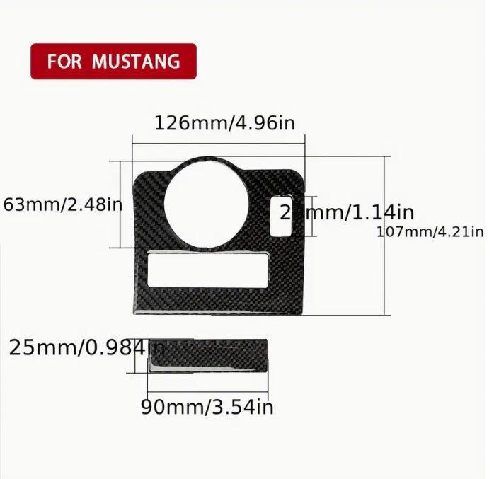 Premium Carbon Fiber Headlight Switch Panel Trim for Ford Mustang 2009-2013, 2pcs Decorative Interior Upgrade  ألياف الكربون للوحة مفاتيح المصابيح لسيارة فورد موستنج ,