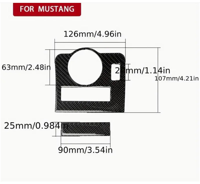 Premium Carbon Fiber Headlight Switch Panel Trim for Ford Mustang 2009-2013, 2pcs Decorative Interior Upgrade  ألياف الكربون للوحة مفاتيح المصابيح لسيارة فورد موستنج ,
