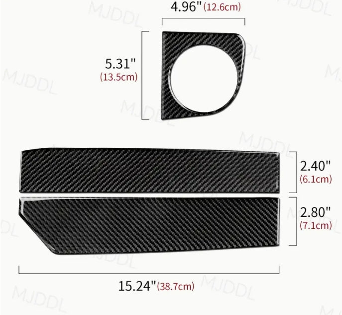 Carbon Fiber Center Console Instrument Panel Sticker for Ford Mustang GT & Shelby 2009-2014, Interior Upgrade Accessory ملصق لوحة العدادات من ألياف الكربون للكونسول الوسطي لسيارة فورد موستنج GT وShelby 2009-2014, ملحق لتحديث الداخلية