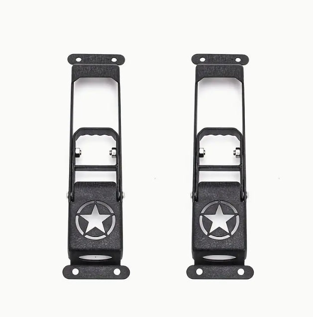 Folding Door Hinge Step Pedal for Jeep Wrangler & Gladiator 2007-2024, Iron, Polished Finish دعسة باب قابلة للطي لجيب رانجلر وجلاديتور 2007-2024, حديد، تشطيب لامع