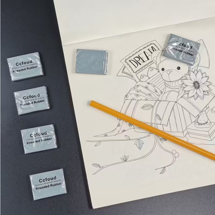 10-Pack Art Kneaded Erasers, Special Drawing Tools for Sketching, Pastel & Painting, Ideal for Students, Artists & Office Use 10 قطع ممحاة فنية لرسومات الباستيل, أدوات رسم خاصة للتظليل والتصحيح، مثالية للطلاب والفنانين والمكتب