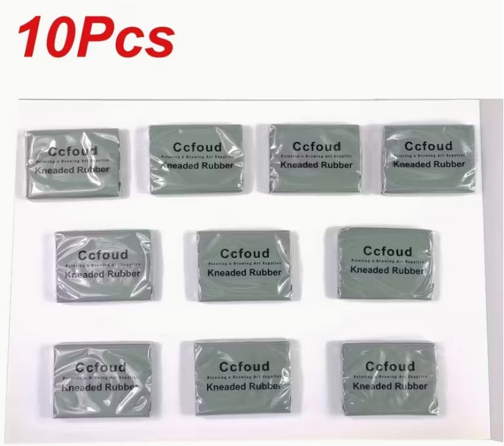 10-Pack Art Kneaded Erasers, Special Drawing Tools for Sketching, Pastel & Painting, Ideal for Students, Artists & Office Use 10 قطع ممحاة فنية لرسومات الباستيل, أدوات رسم خاصة للتظليل والتصحيح، مثالية للطلاب والفنانين والمكتب