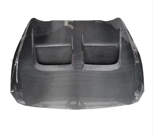 Ford Mustang 2024+ GT Dark Horse S650 GTD Style Carbon Fiber Front Hood Bonnet Engine Cover – Car Body Kit غطاء محرك أمامي من ألياف الكربون بتصميم GTD لسيارة فورد موستانج 2024+ GT دارك هورس S650 – مجموعة هيكل السيارة