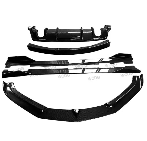 Carbon Fiber Full Body Kit – Front Lip, Rear Diffuser, Side Skirts & Rear Spoiler for Chevrolet Camaro Gen 6 (2016+) طقم هيكل كامل من ألياف الكربون – شفرة أمامية، ناشر خلفي، عتبات جانبية وجناح خلفي لسيارة شيفروليه كمارو الجيل السادس (2016+)