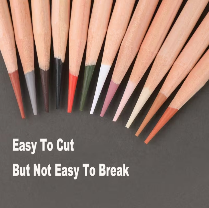 12-24-Color Professional Charcoal Pencils Set, Premium Drawing & Shading Pencils for Artists, Sketching, and Creative Artwork طقم أقلام فحم احترافية 12/24 لون, أقلام رسم وتظليل عالية الجودة للفنانين والتخطيط والإبداع الفني