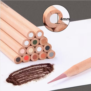12-24-Color Professional Charcoal Pencils Set, Premium Drawing & Shading Pencils for Artists, Sketching, and Creative Artwork طقم أقلام فحم احترافية 12/24 لون, أقلام رسم وتظليل عالية الجودة للفنانين والتخطيط والإبداع الفني