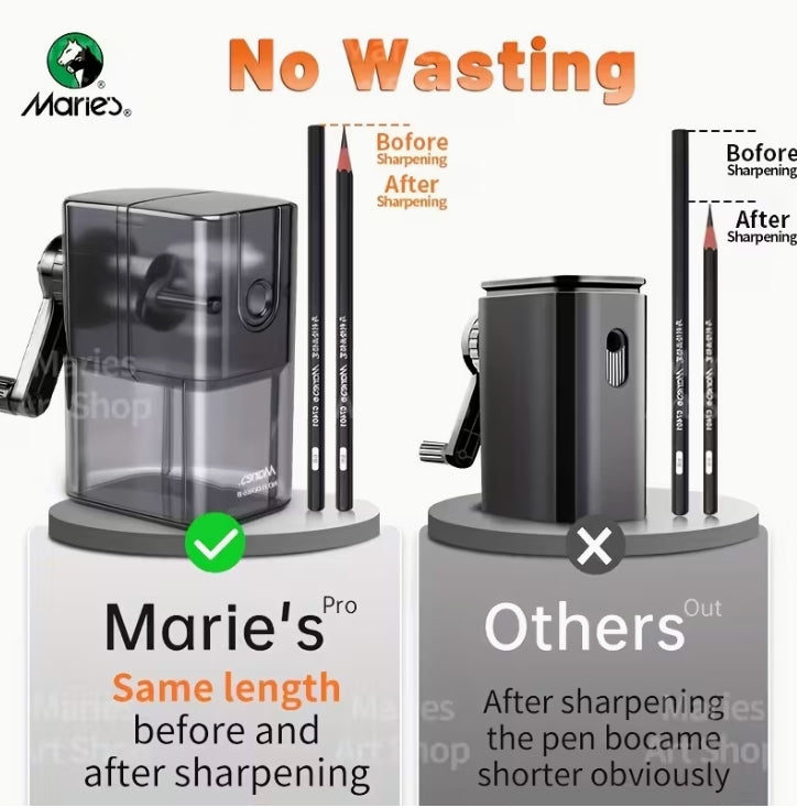 Marie’s Manual Pencil Sharpener, 5 Adjustable Points, Professional Sharpener for Graphite & Colored Pencils مبراة أقلام يدوية ماريس, 5 مستويات ضبط، مبراة احترافية لأقلام الجرافيت والتلوين