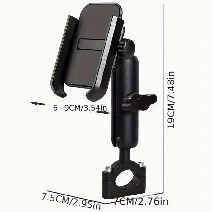 Aluminum Alloy Steering Wheel Phone Holder, Durable Metal Mount for Trucks & Cars, Hands-Free Easy Access حامل هاتف بعجلة القيادة من سبائك الألمنيوم, قاعدة معدنية متينة للسيارات والشاحنات، وصول سهل بدون استخدام اليدين