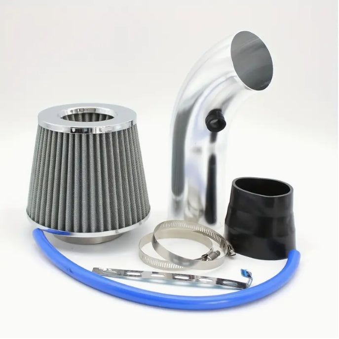 3-Inch Universal Cold Air Intake Kit – Aluminum Alloy Pipe with Oval Mushroom Filter for Car Performance Upgrade طقم فلتر هواء بارد عالمي 3 بوصة, أنبوب من سبائك الألمنيوم مع فلتر رأس فطر بيضاوي لترقية أداء السيارة