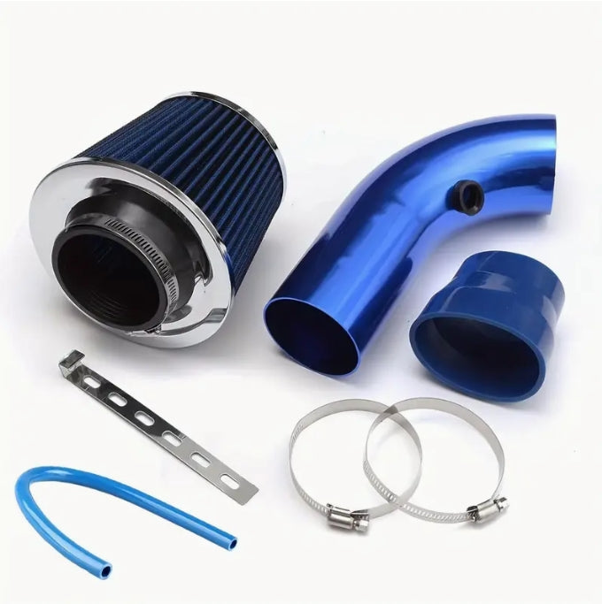 3-Inch Universal Cold Air Intake Kit – Aluminum Alloy Pipe with Oval Mushroom Filter for Car Performance Upgrade طقم فلتر هواء بارد عالمي 3 بوصة, أنبوب من سبائك الألمنيوم مع فلتر رأس فطر بيضاوي لترقية أداء السيارة