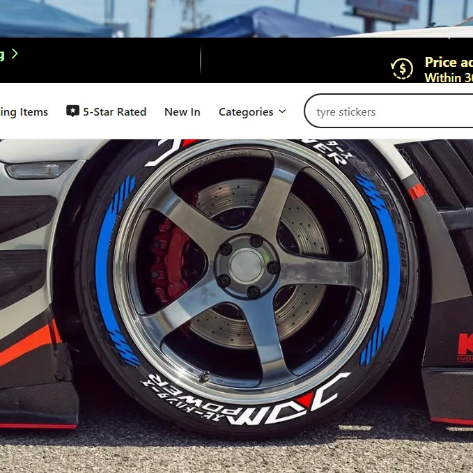 8pcs JDM+8 Stripe Tire Decals, Waterproof, Sun-Resistant PVC Wheel Stickers, Matte Finish, No Glue Needed  ملصقات إطارات  شريط – مقاومة للماء والشمس