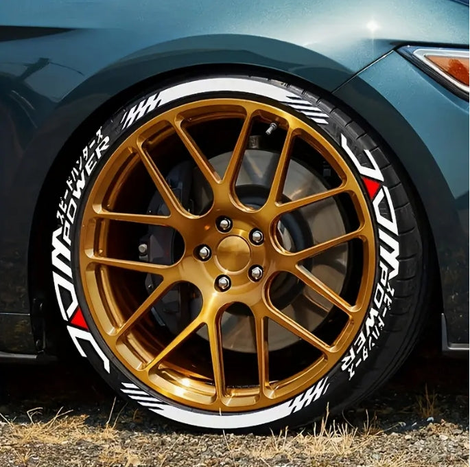 8pcs JDM+8 Stripe Tire Decals, Waterproof, Sun-Resistant PVC Wheel Stickers, Matte Finish, No Glue Needed  ملصقات إطارات  شريط – مقاومة للماء والشمس