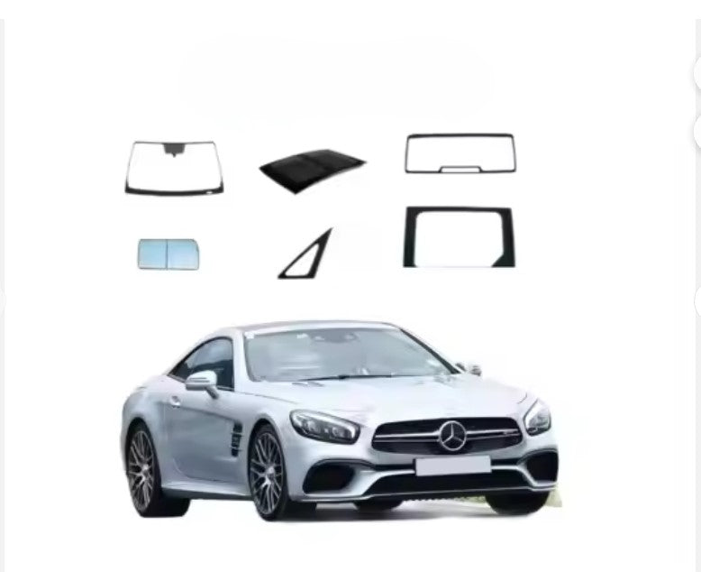 Mercedes SL (R231) Cabriolet W231, Front Windshield, Door & Rear Triangle Glass Assembly with Sunroof زجاج أمامي وأبواب وثلاثية خلفية مع فتحة سقف لمرسيدس SL (R231) كابريوليه W231