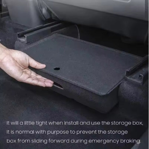 Tesla Model Y Under Seat Storage Box, Felt & HID Organizer with Can Holder for Interior Tray صندوق تخزين تحت المقعد لتيسلا موديل Y, منظم داخلي من قماش فيلت مع حامل علب
