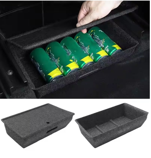 Tesla Model Y Under Seat Storage Box, Felt & HID Organizer with Can Holder for Interior Tray صندوق تخزين تحت المقعد لتيسلا موديل Y, منظم داخلي من قماش فيلت مع حامل علب