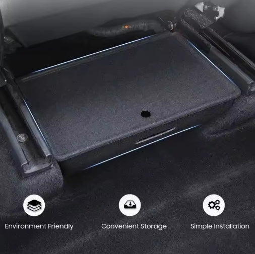 Tesla Model Y Under Seat Storage Box, Felt & HID Organizer with Can Holder for Interior Tray صندوق تخزين تحت المقعد لتيسلا موديل Y, منظم داخلي من قماش فيلت مع حامل علب