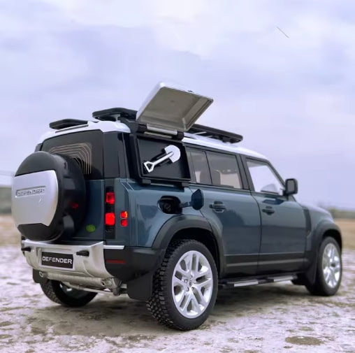Range Rover Defender Diecast SUV Toy, Metal Off-Road Vehicle with Sound & Lights, Perfect Kids Gift سيارة لعبة ميتال رينج روفر ديفندر, سيارة SUV برصاصي مع صوت وأضواء، هدية مثالية للأطفال