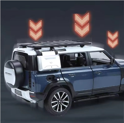 Range Rover Defender Diecast SUV Toy, Metal Off-Road Vehicle with Sound & Lights, Perfect Kids Gift سيارة لعبة ميتال رينج روفر ديفندر, سيارة SUV برصاصي مع صوت وأضواء، هدية مثالية للأطفال