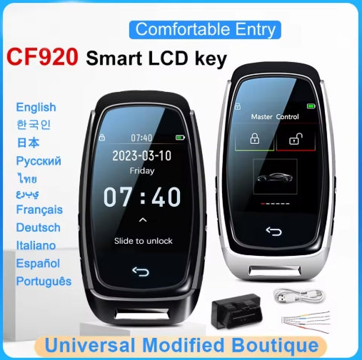 CF920 Universal Smart LCD Remote Key, Adjustable Auto Lock & Keyless Entry for Audi, BMW, Ford, Mazda, Toyota, Kia مفتاح ريموت ذكي CF920 بشاشة LCD, دخول بدون مفتاح وقفل أوتوماتيكي قابل للتعديل لأودي، بي إم دبليو، فورد، مازدا، تويوتا، كي