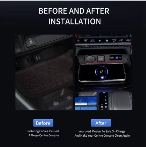Title Wireless Car Charger & Phone Holder for Toyota RAV4, Fast Charging with Adjustable Pad  عصا تحكم شاحن لاسلكي للسيارة وحامل هاتف لتويوتا RAV4 – شحن سريع مع وسادة قابلة للتعديل