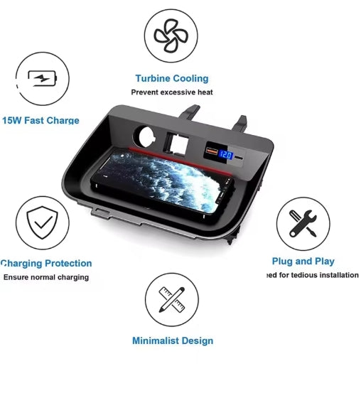 Title Wireless Car Charger & Phone Holder for Toyota RAV4, Fast Charging with Adjustable Pad  عصا تحكم شاحن لاسلكي للسيارة وحامل هاتف لتويوتا RAV4 – شحن سريع مع وسادة قابلة للتعديل