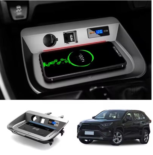 Title Wireless Car Charger & Phone Holder for Toyota RAV4, Fast Charging with Adjustable Pad  عصا تحكم شاحن لاسلكي للسيارة وحامل هاتف لتويوتا RAV4 – شحن سريع مع وسادة قابلة للتعديل
