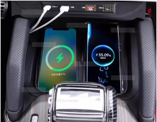 JETOUR Traveler T2 2023 Central Control Expansion Dock, Adjustable Car Charger with Fast Charging & Cigarette Lighter Adapter قاعدة توسعة مركزية لسيارة جيتور T2 2023, شاحن سيارة سريع مع منفذ ولاعة سجائر قابل للتعديل