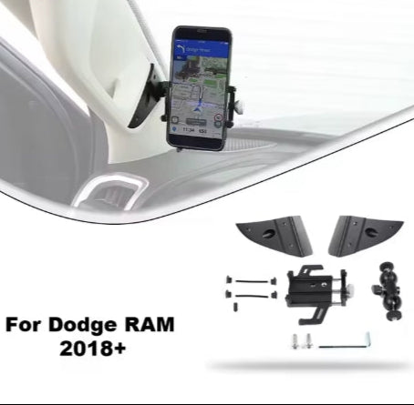 Bawa A-Column Grab Handle Phone Mount, Secure Mobile Holder for Dodge Ram 2018-2024, Durable Car Accessory حامل جوال على عمود A من Bawa, مثبت آمن للهواتف لسيارات دودج رام 2018-2024، إكسسوار متين للسيارة