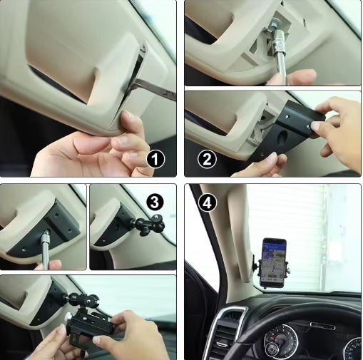 Bawa A-Column Grab Handle Phone Mount, Secure Mobile Holder for Dodge Ram 2018-2024, Durable Car Accessory حامل جوال على عمود A من Bawa, مثبت آمن للهواتف لسيارات دودج رام 2018-2024، إكسسوار متين للسيارة